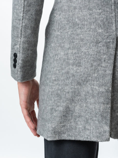 Palton Office Toamna Iarna Barbati Gri Antracit Din Lana Imprimeu Twill BMan116 (8)