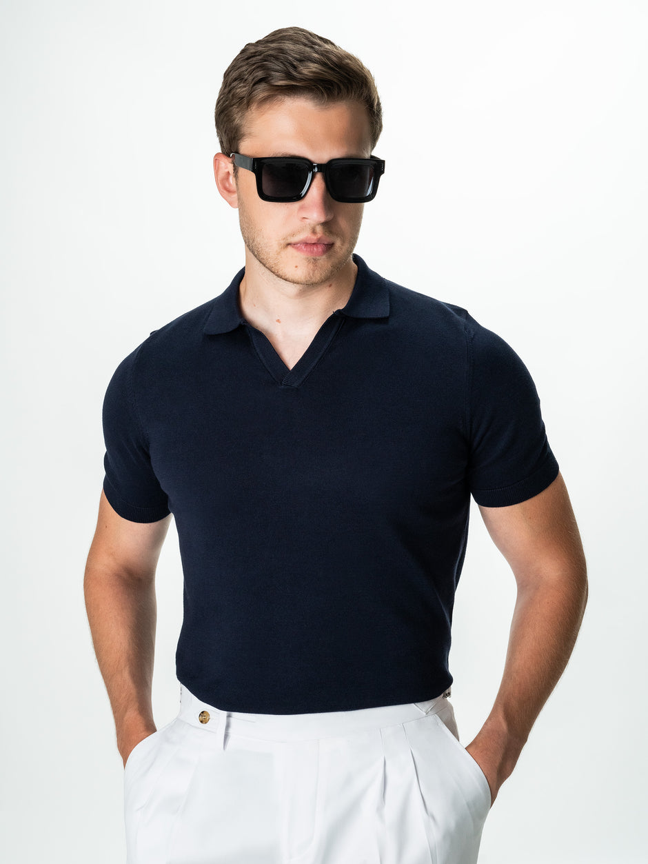 Tricou Barbati Bumbac Bleumarin Modern Polo BMan286 (4)