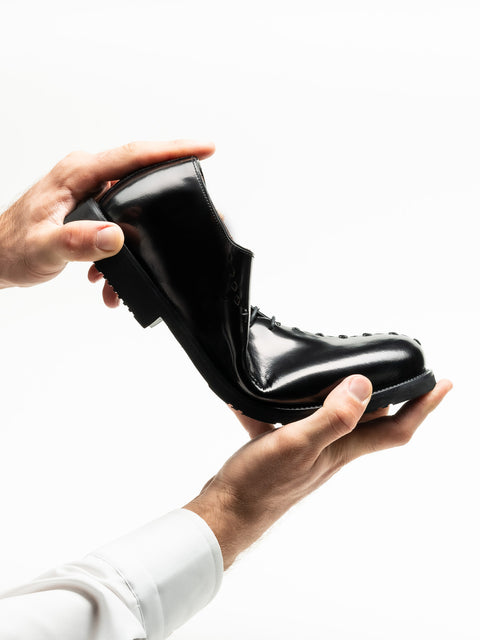 Pantofi Barbati Eleganti Oxford Negri Piele Naturala Prato Insertie Bombeu BMan0405 (4)