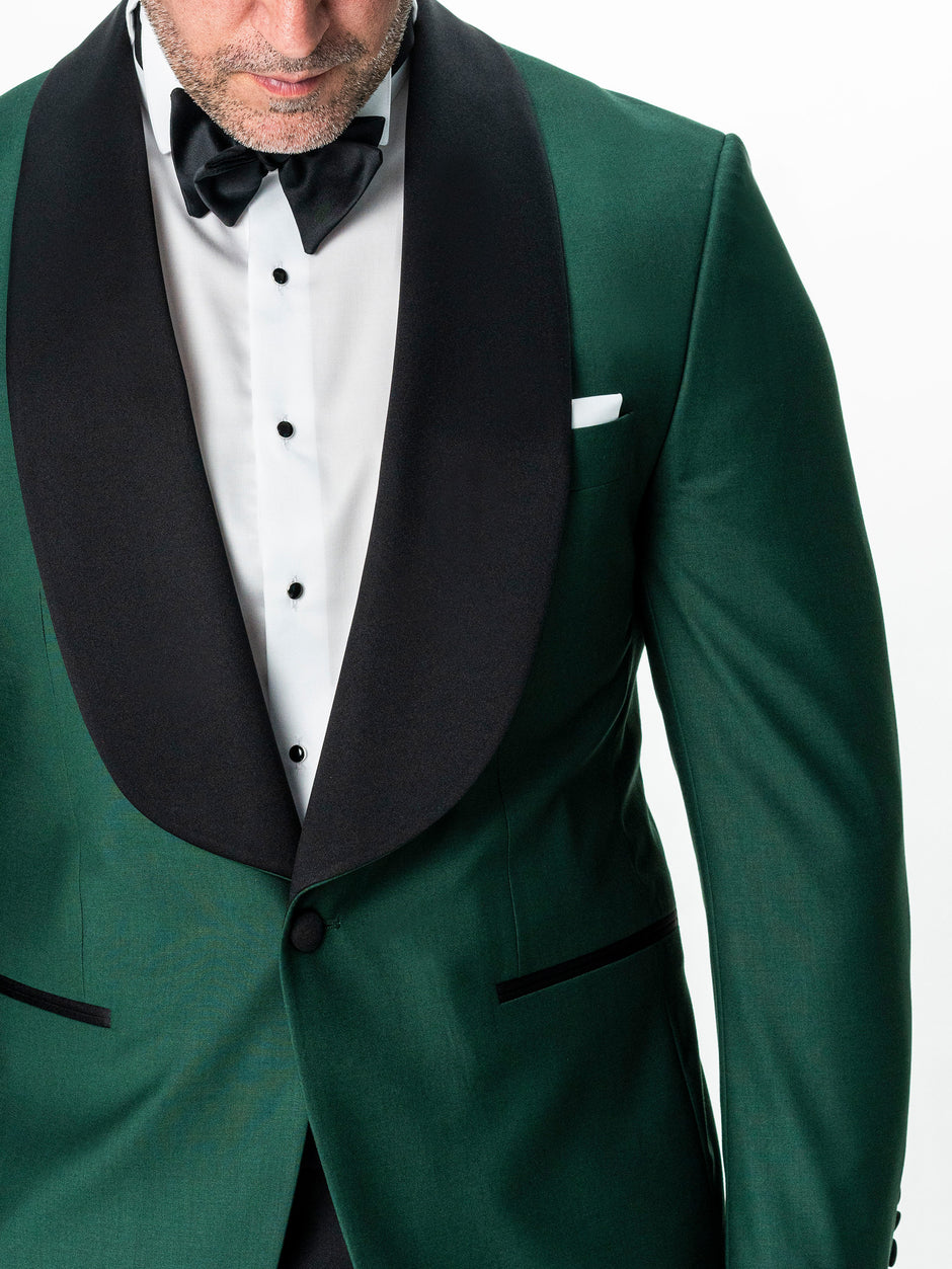 Costum Mire Verde Smarald Tip Smoking Ceremonie Lana Sarto BMan0024 (3)