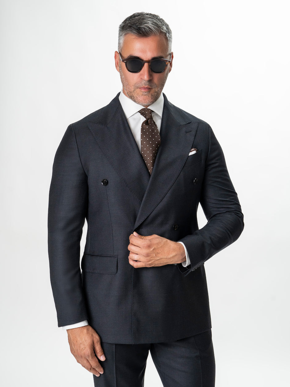 Costum Barbati Gri Inchis 100% Lana Doua Randuri Stofa Vitale Barberis Bman0005 (5)