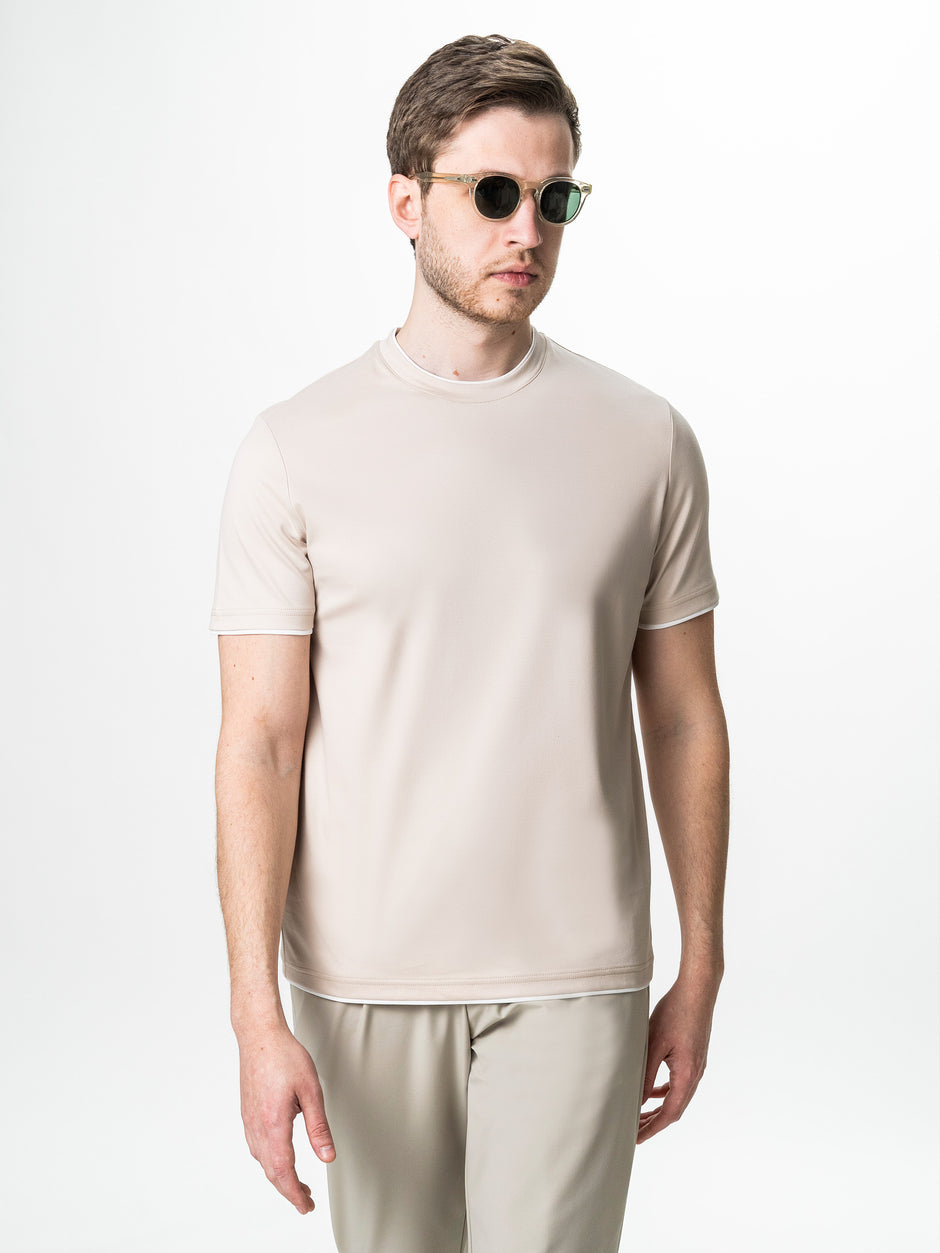 Tricou Barbati Crem Din Bumbac Egiptean Bman271 (2)