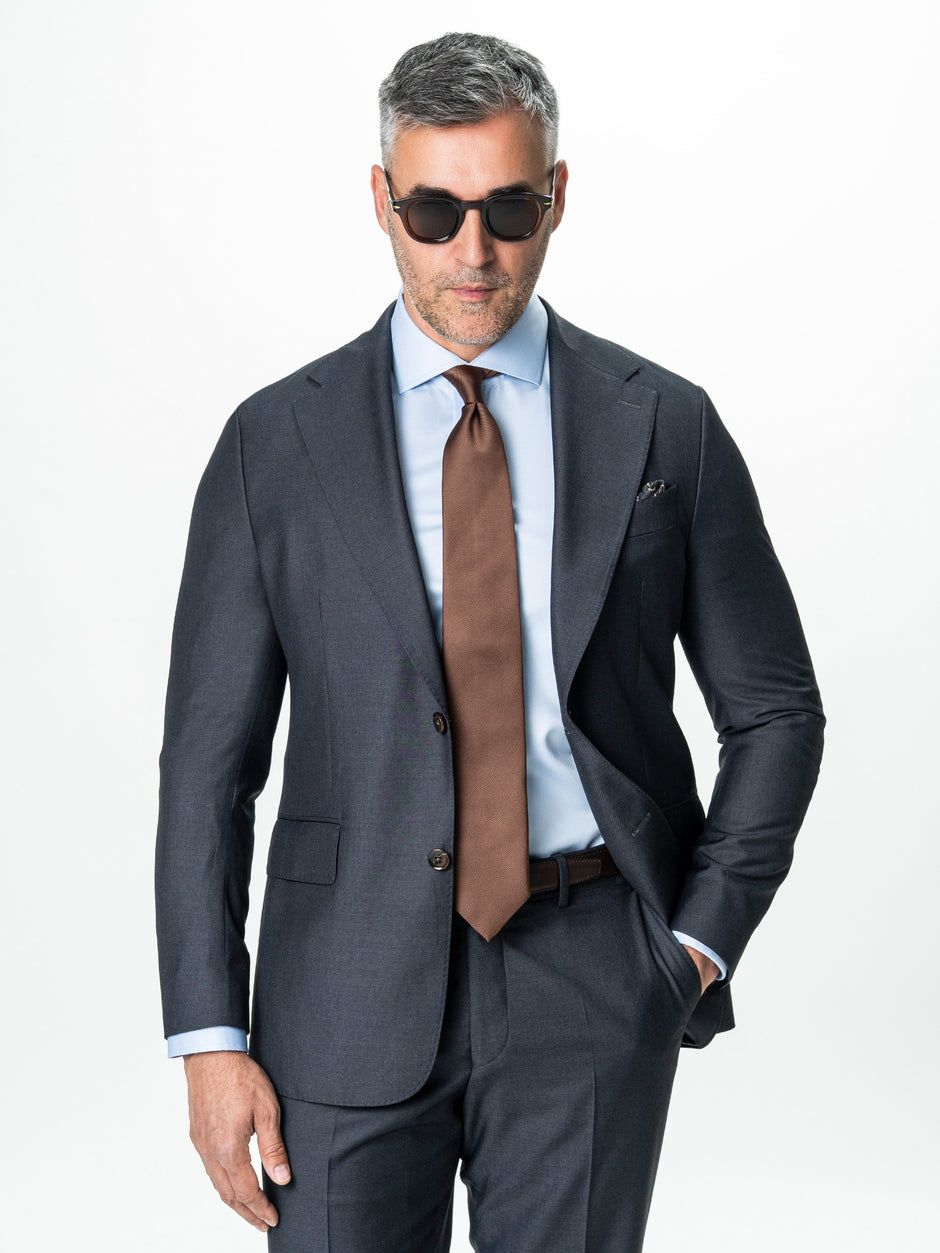 Costum Gri Antracit Barbati Elegant Din Lana Sarto BMan0018 (8)
