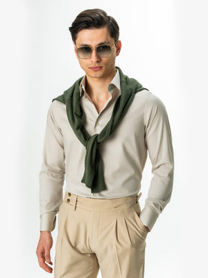 Camasa Barbati Eleganta Crem 100% Bumbac Usor De Calcat All Season Bman0030