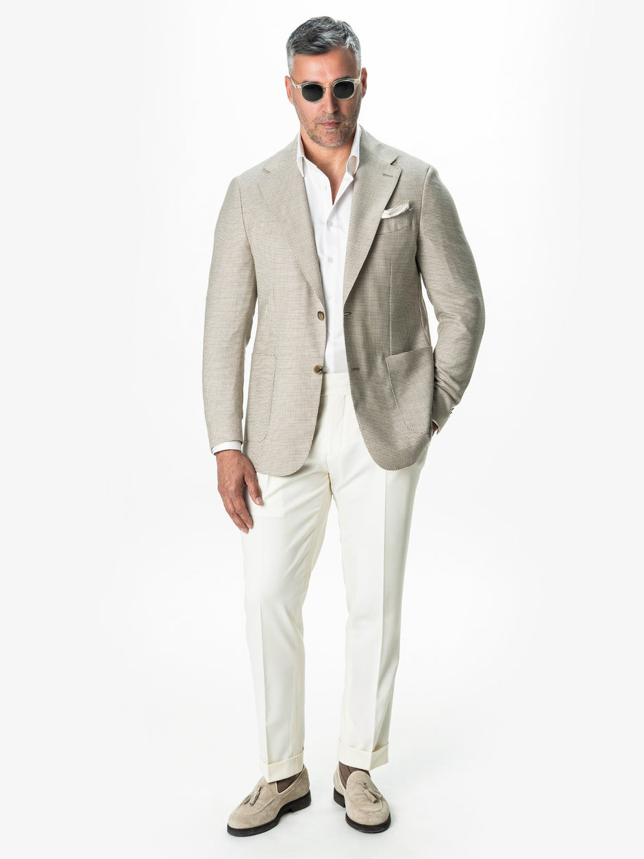 Pantaloni Cu Pense Barbati Vara Gurkha Crem Unt Bumbac BMan703 (2)