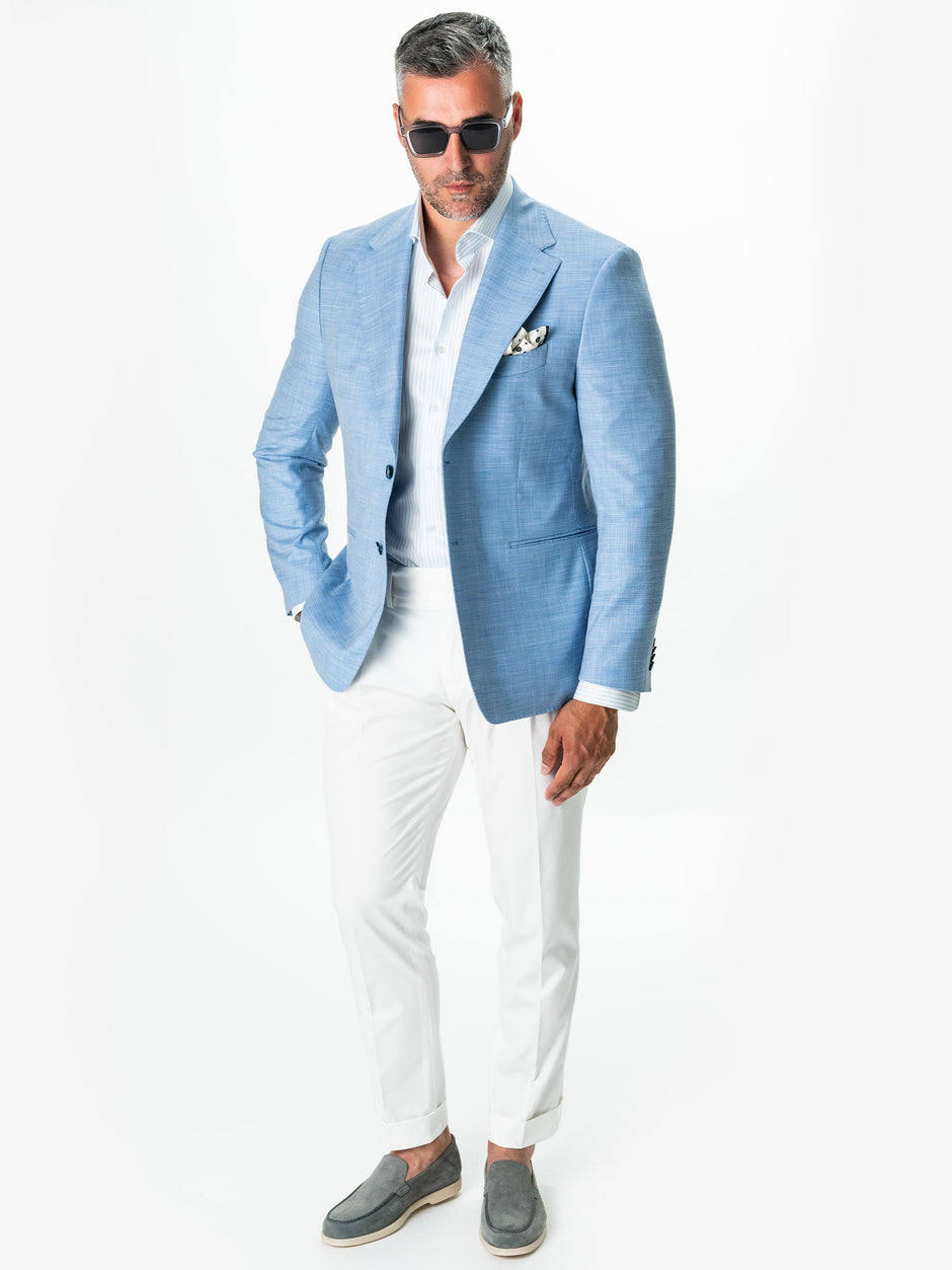 Sacou Barbati Albastru Bleu De Vara Smart Casual BMan0002 (6)