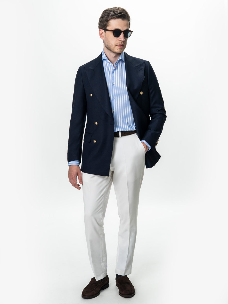 Camasa Barbati Bleu cu Dungi 100% Bumbac BMan0201 (2)