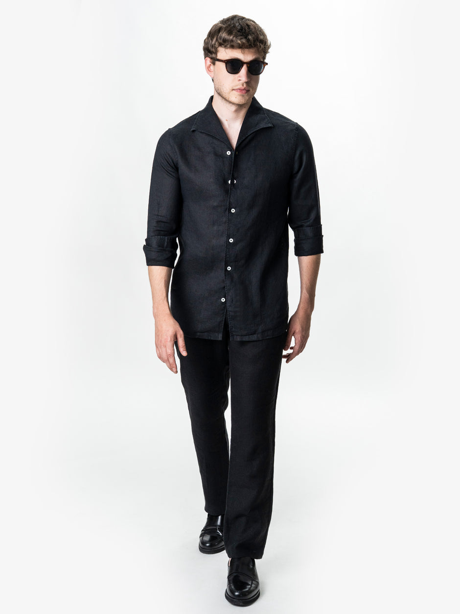 Camasa Barbati Neagra Comfort Fit 100% In Natural Guler Capri BMan0300 (9)