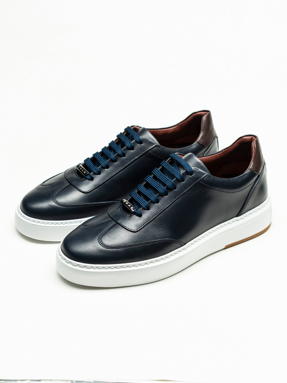 Pantofi Casual Barbati Sneakers Bleumarin 100% Piele Naturala BMan0397 (7)