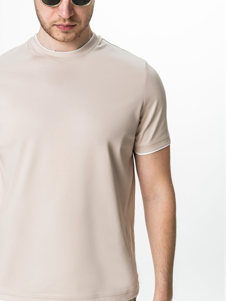 Tricou Barbati Crem Din Bumbac Egiptean Bman271 (6)