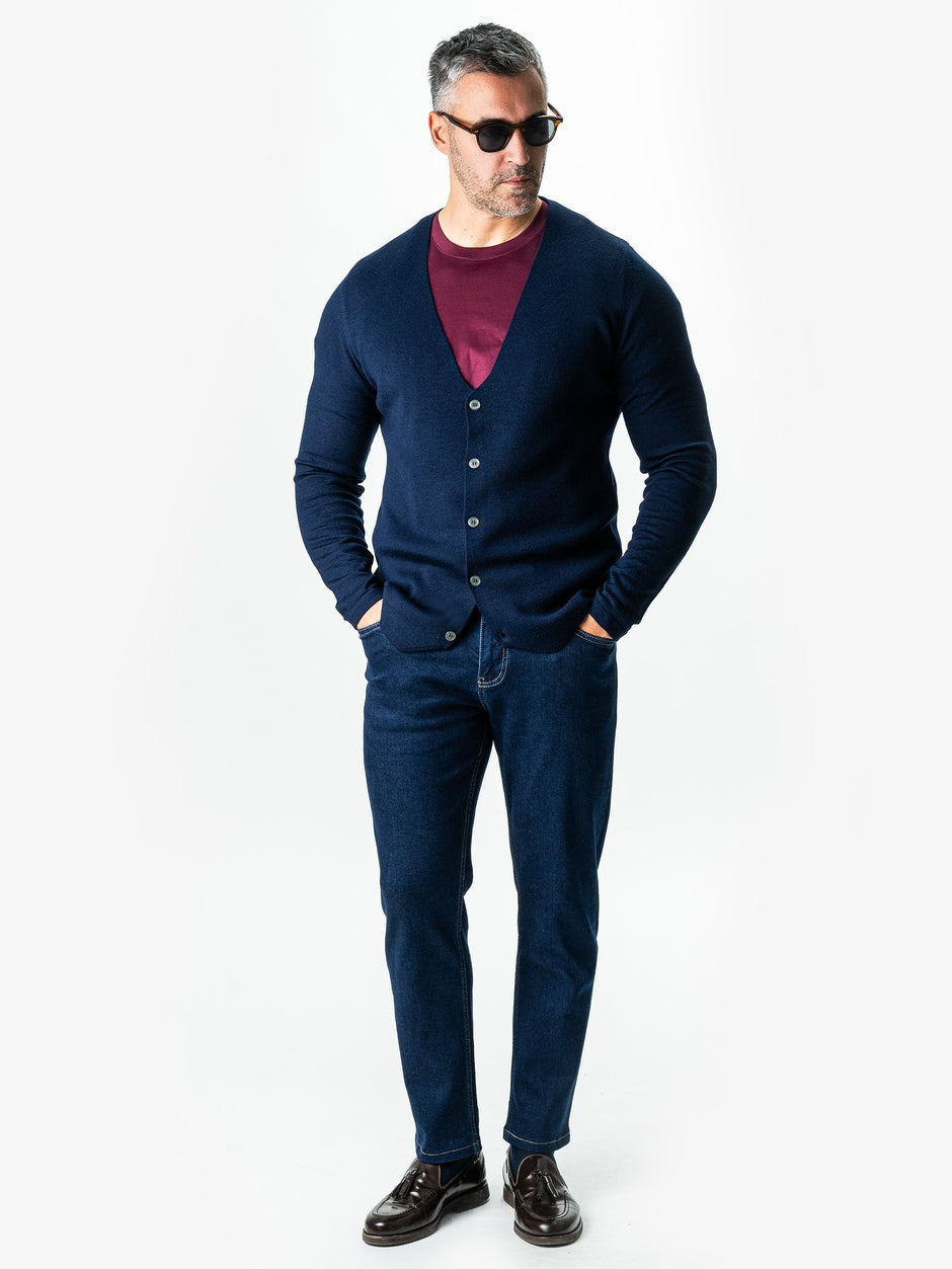 Blugi Barbati Albastru Bleumarin Comfort Fit All Season BMan0002 (8)