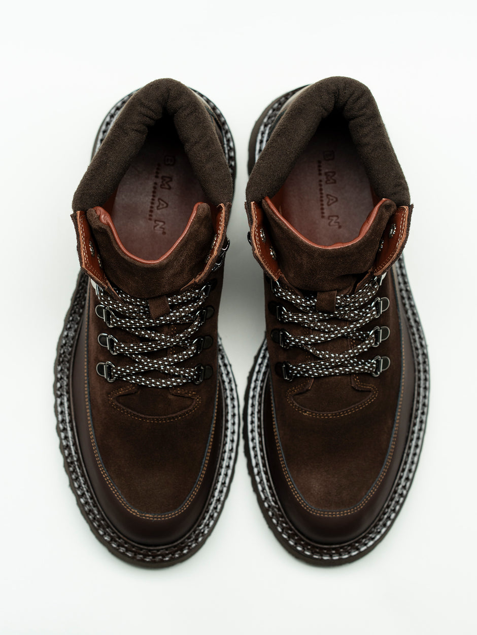 Ghete Barbati Alpine Cafenii Din Piele Cu Talpa EVA BMan152 (6)