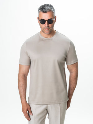 Tricou Bej 100% Bumbac Egiptean Dublu Mercerizat BMan279