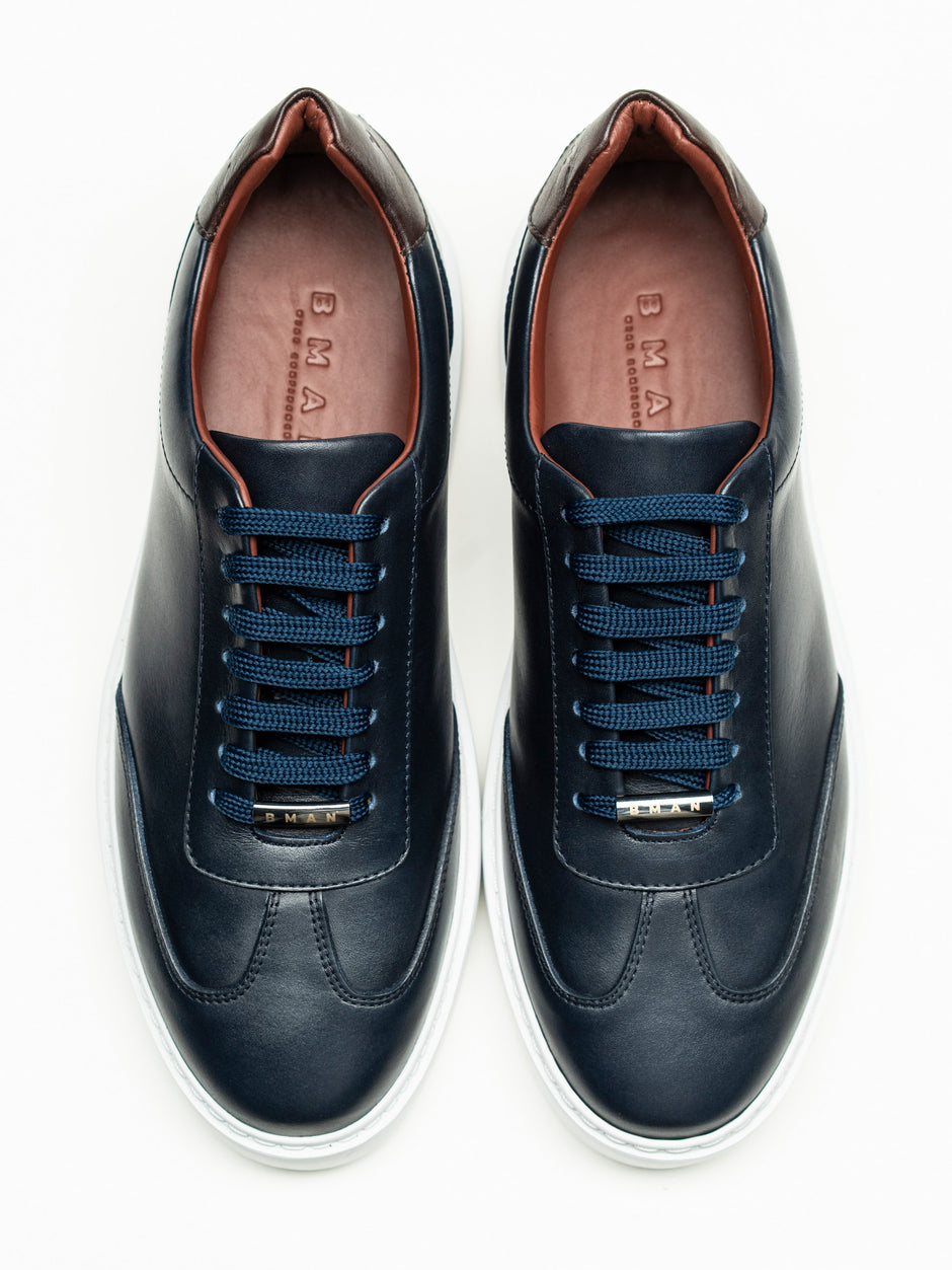 Pantofi Casual Barbati Sneakers Bleumarin 100% Piele Naturala BMan0397 (5)