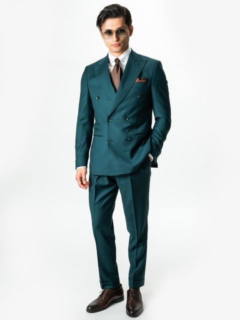 Costum Verde Petrol Barbati Lana Vitale Barberis Super110 BMan0052