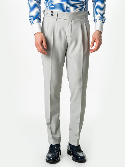 Pantaloni Cu Pense Barbati Gri Gurkha Din Stofa Sarto BMan702