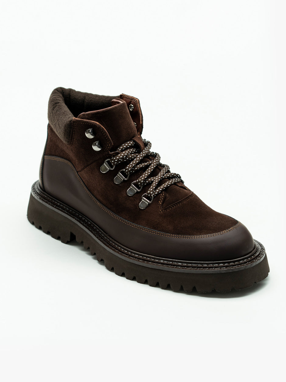 Ghete Barbati Alpine Cafenii Din Piele Cu Talpa EVA BMan152 (3)