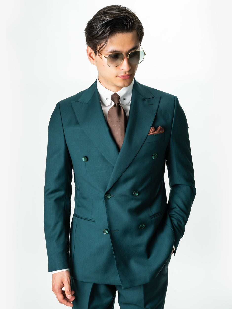 Costum Verde Petrol Barbati Lana Vitale Barberis Super110 BMan0052 (2)