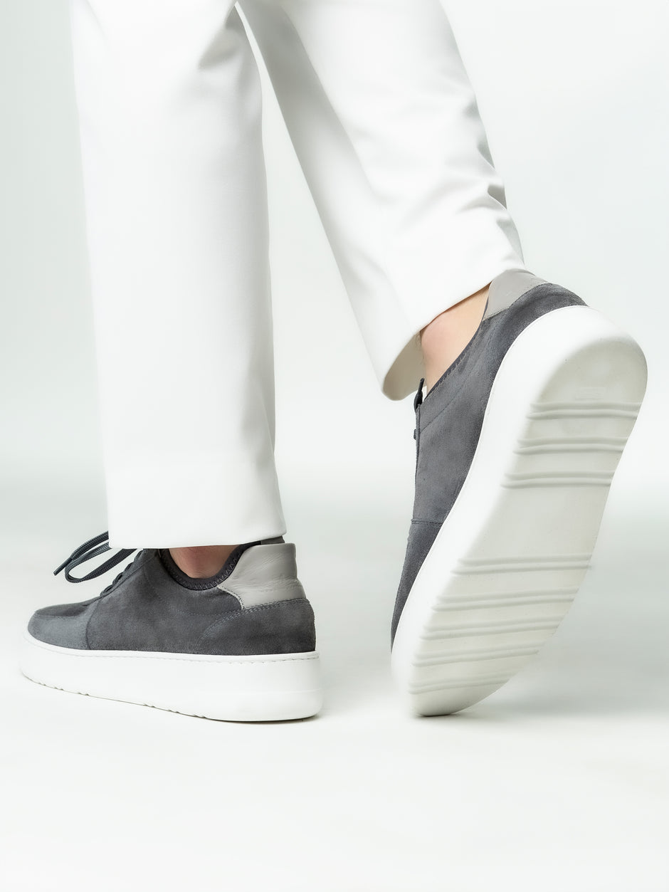 Pantofi Barbati Casual Gri Din Piele Intoarsa Talpa Eva BMan0359 (5)