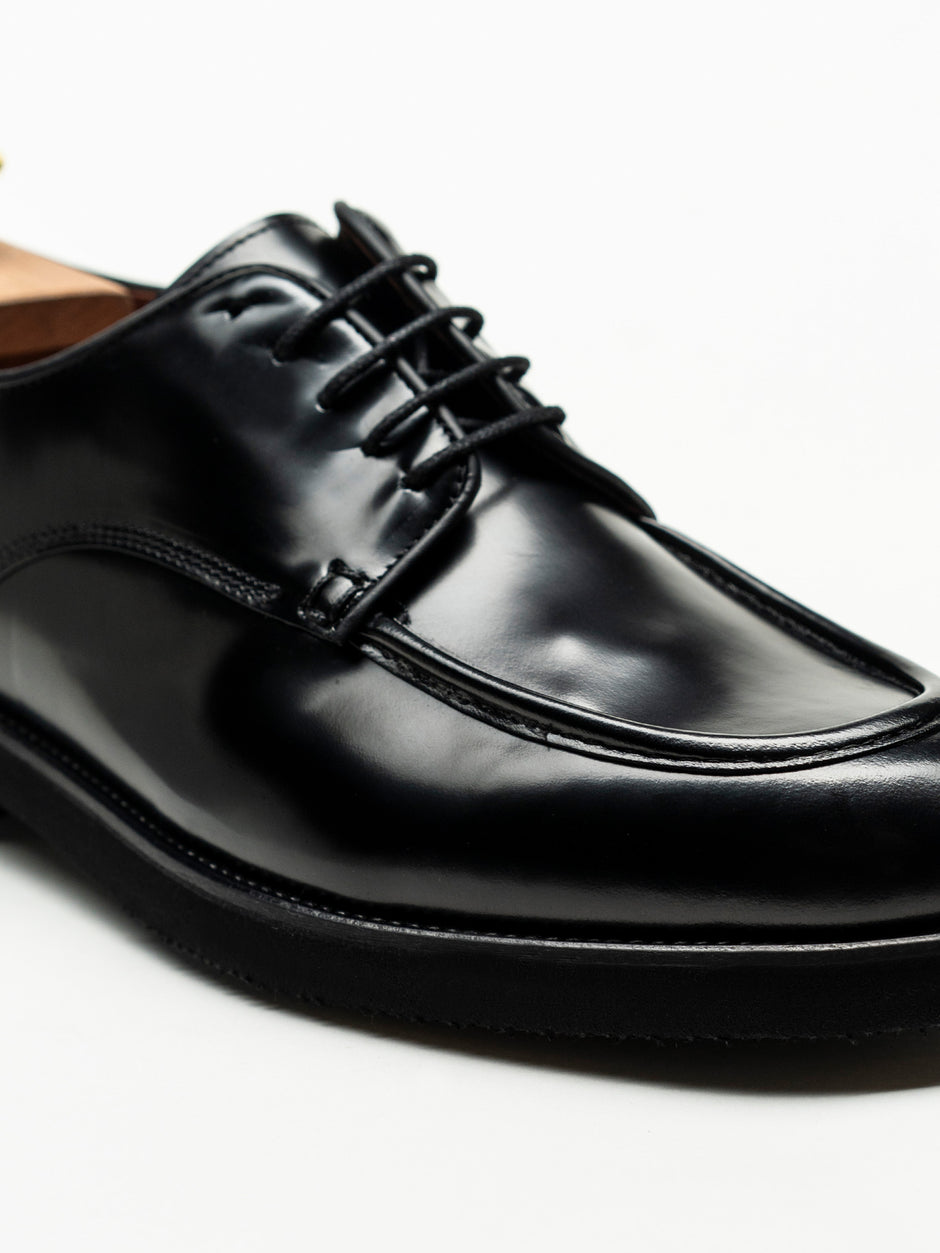 Pantofi Barbati Derby Piele Naturala Negri BMan0426 (4)