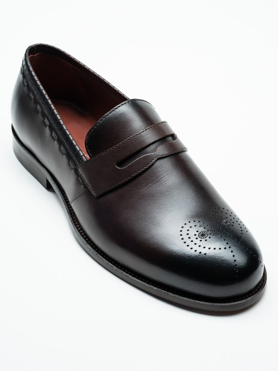 Mocasini Maro Inchis Barbati Din Piele Naturala Penny Loafers Bman186 (4)