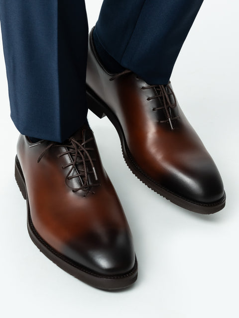 Pantofi Eleganti Oxford Barbati Maro Tobacco 100% Piele Naturala Cu Talpa Spuma BMan0330 (7)