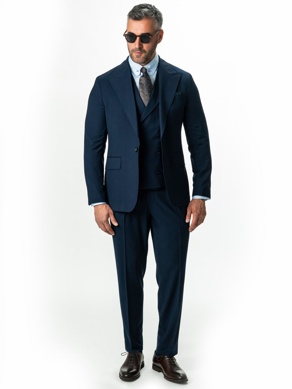 Costum Elegant Barbati Bleumarin In 3 Piese Lana Sarto BMan0056 (4)