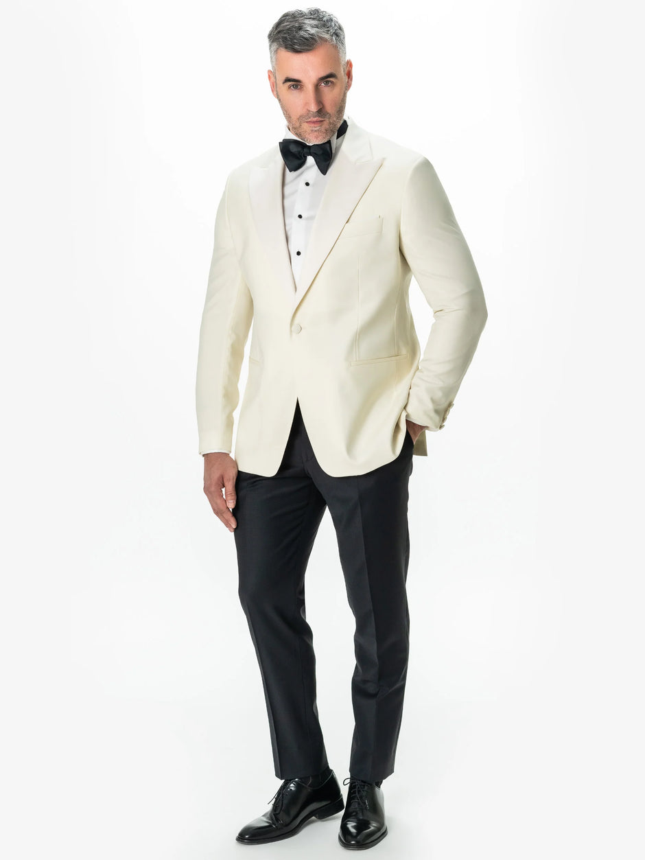 Costum Barbati Ceremonie Smoking Crem Lana Vitale Barberis Super110 BMan341 (1)