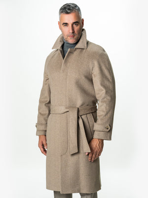 Palton Barbati Iarna Crem 100% Lana Twill BMan0006