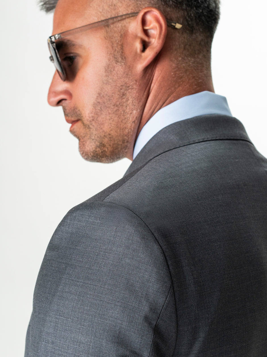 Costum Elegant Barbati Gri 100% Lana Vitale Barberis All Season BMan0062 (8)
