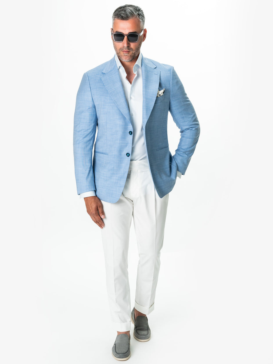 Sacou Barbati Albastru Bleu De Vara Smart Casual BMan0002 (3)