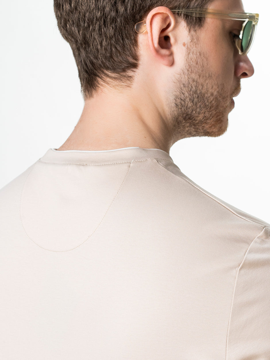 Tricou Barbati Crem Din Bumbac Egiptean Bman271 (5)