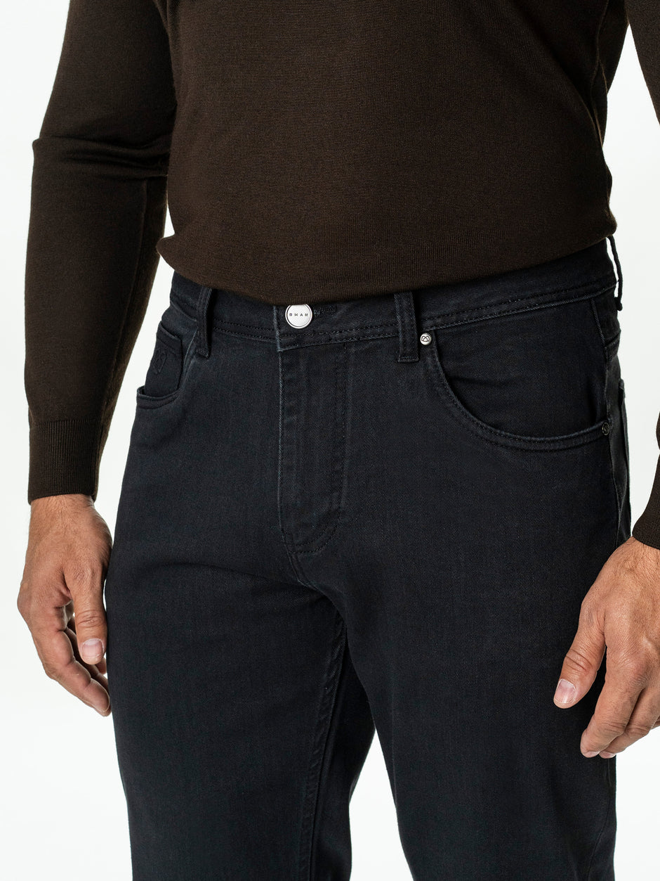 Blugi Barbati Negri Denim T400 Relaxed Fit BMan0011 (4)