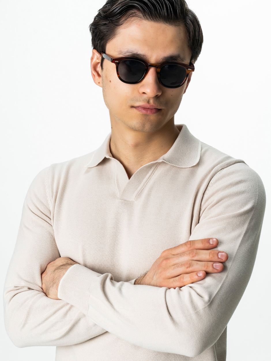 Pulover Polo Barbati Crem Din Bumbac Natural BMan0031 (7)