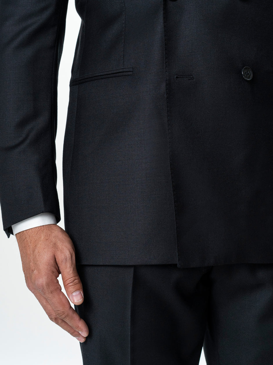 Costum Elegant Barbati Negru Doua Randuri Lana Vitale Barberis Bman0005 (5)