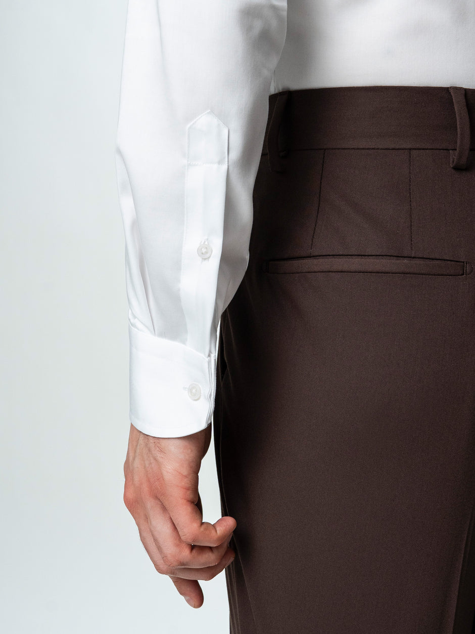 Pantaloni Barbati Cafenii Cu Talie Inalta Din Lana BMan0002 (6)