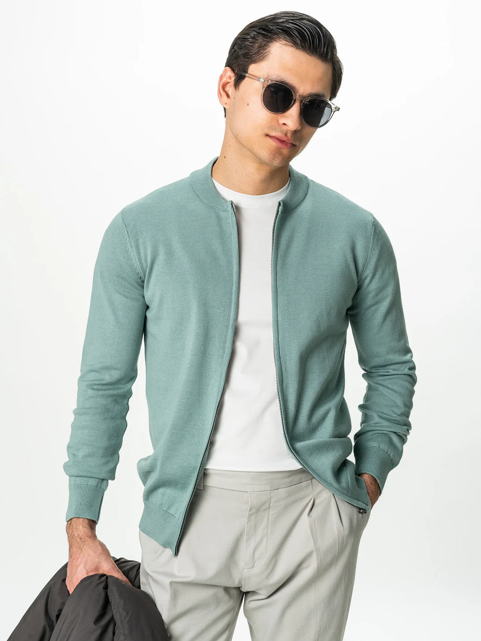Pachet Cadou Barbati Pulover Fermoar Si Tricou Bumbac Egiptean Bman0318 (3)
