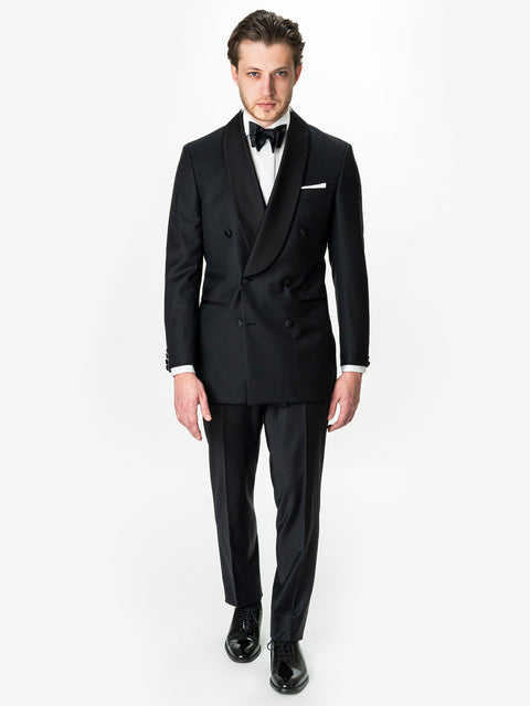 Tinuta Mire Ceremonie & Gala Negru Double Breasted 100% Lana Vitale Barberis Bman0399
