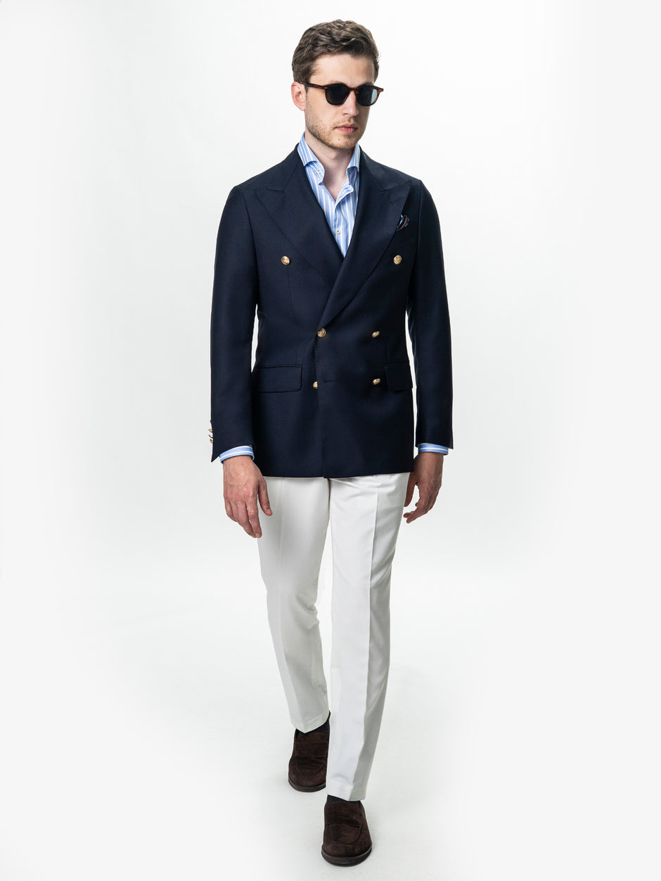 Sacou Barbati Bleumarin La Doua Randuri 100% Lana BMan0131 (2)