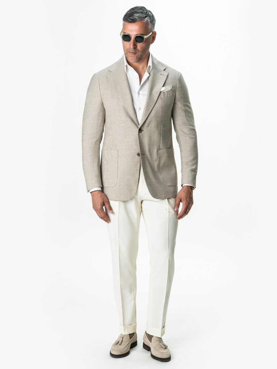 Sacou Barbati Crem Houndstooth Lana Cerrutti BMan0073 (1)
