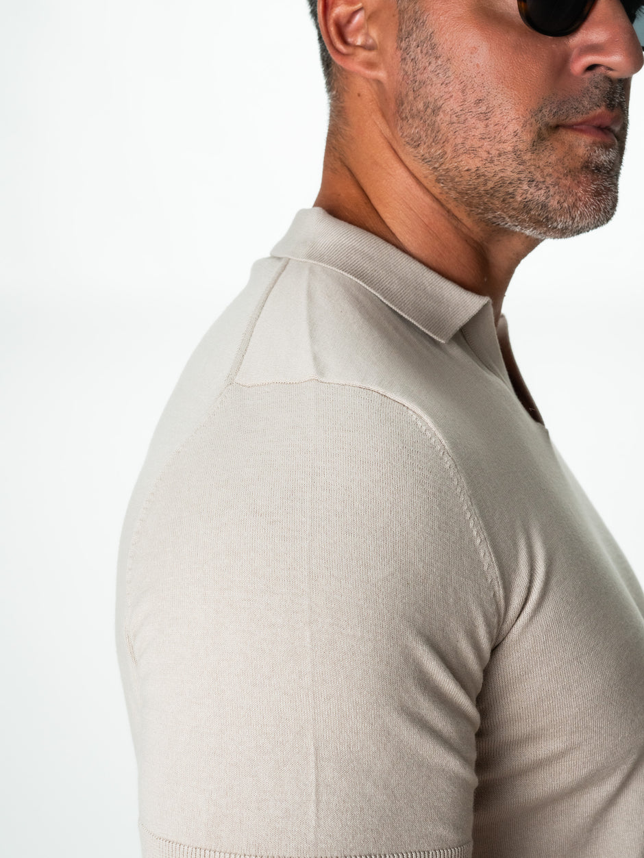 Tricou Barbati Polo Modern Gri Stone De Vara  Bumbac Natural BMan286 (7)