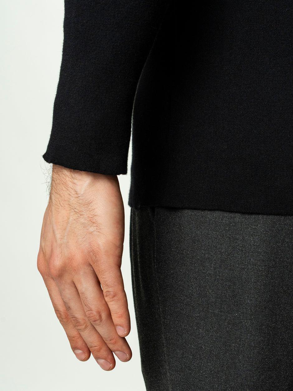 Pulover Barbati Negru Cu Fermoar 100% Bumbac BMan0002 (6)