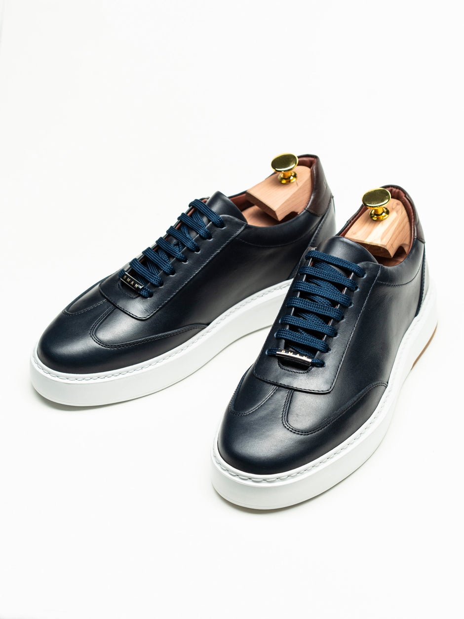 Pantofi Casual Barbati Sneakers Bleumarin 100% Piele Naturala BMan0397 (1)