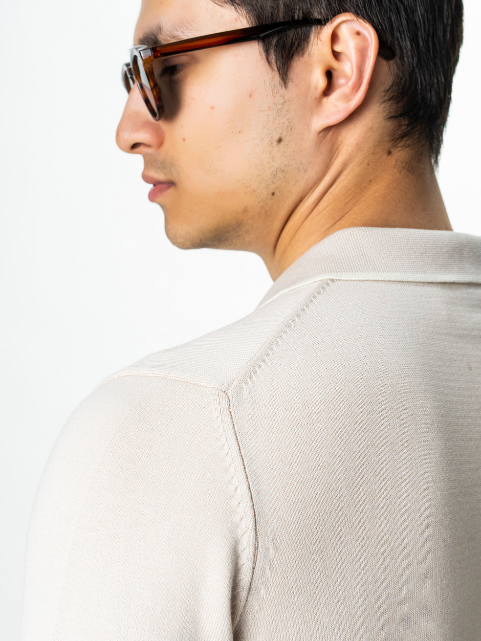 Pulover Polo Barbati Crem Din Bumbac Natural BMan0031 (9)