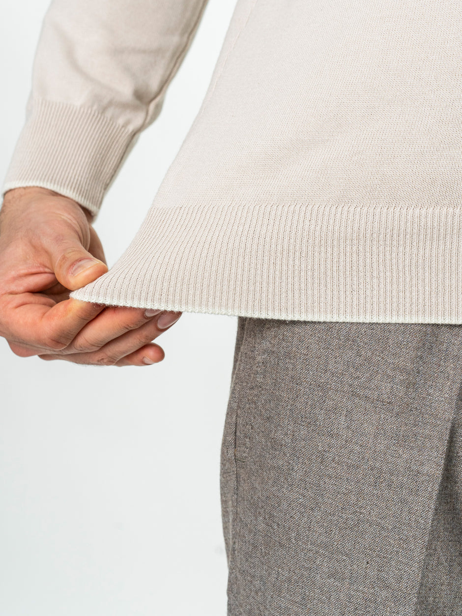 Pulover Polo Barbati Crem Din Bumbac Natural BMan0031 (10)