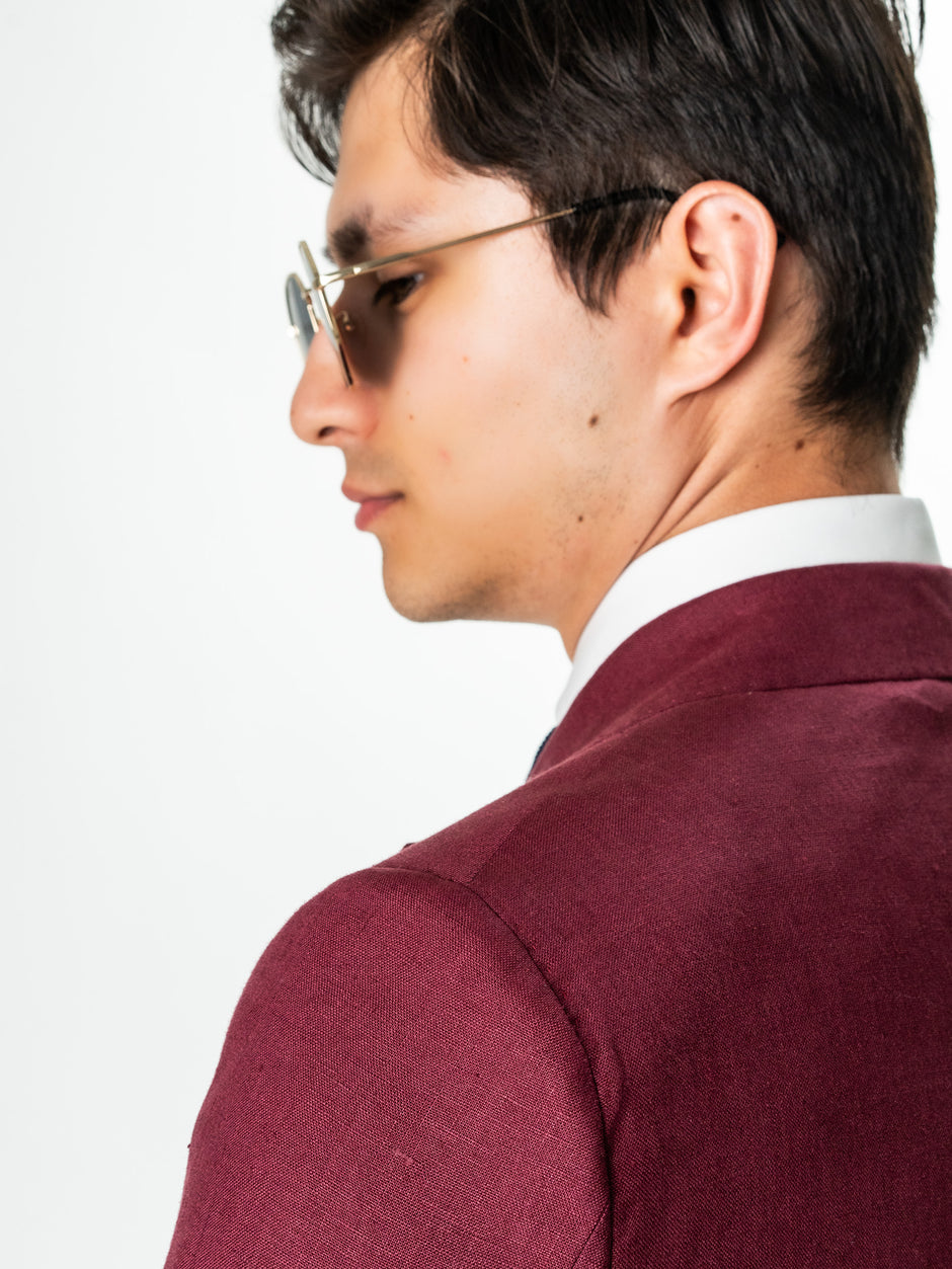 Costum Rosu Visina Putreda Barbati Vitale Barberis Vara Din In Natural BMan0049 (10)