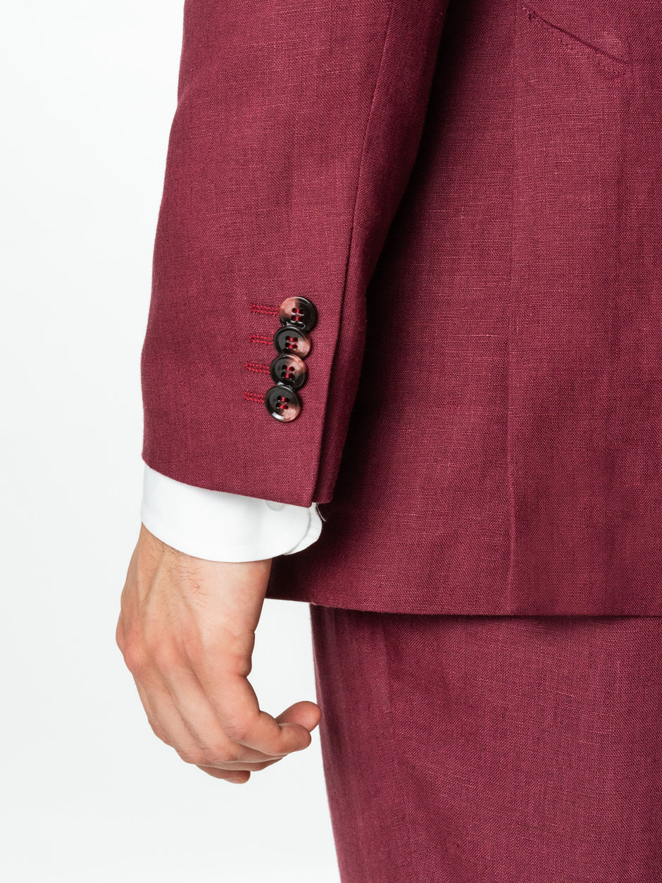 Costum Rosu Visina Putreda Barbati Vitale Barberis Vara Din In Natural BMan0049 (8)