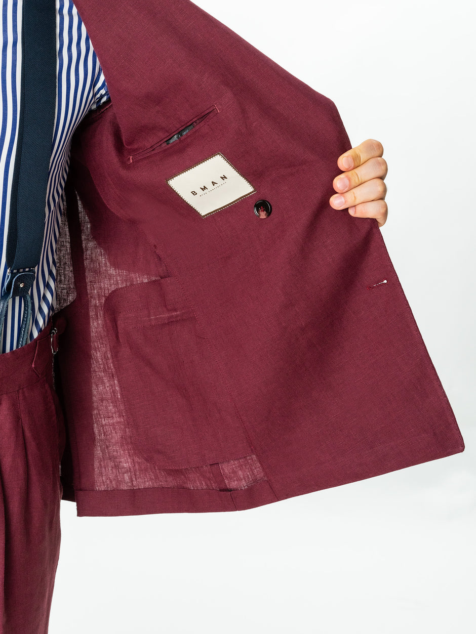 Costum Rosu Visina Putreda Barbati Vitale Barberis Vara Din In Natural BMan0049 (3)