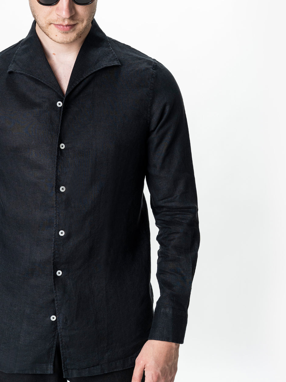 Camasa Barbati Neagra Comfort Fit 100% In Natural Guler Capri BMan0300 (5)