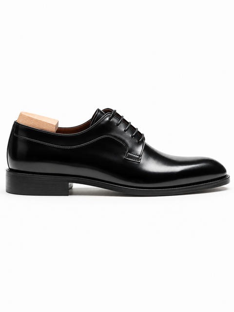 Pantofi Eleganti Barbati Negru Semilucios Derby 100% Piele Naturala BMan0423